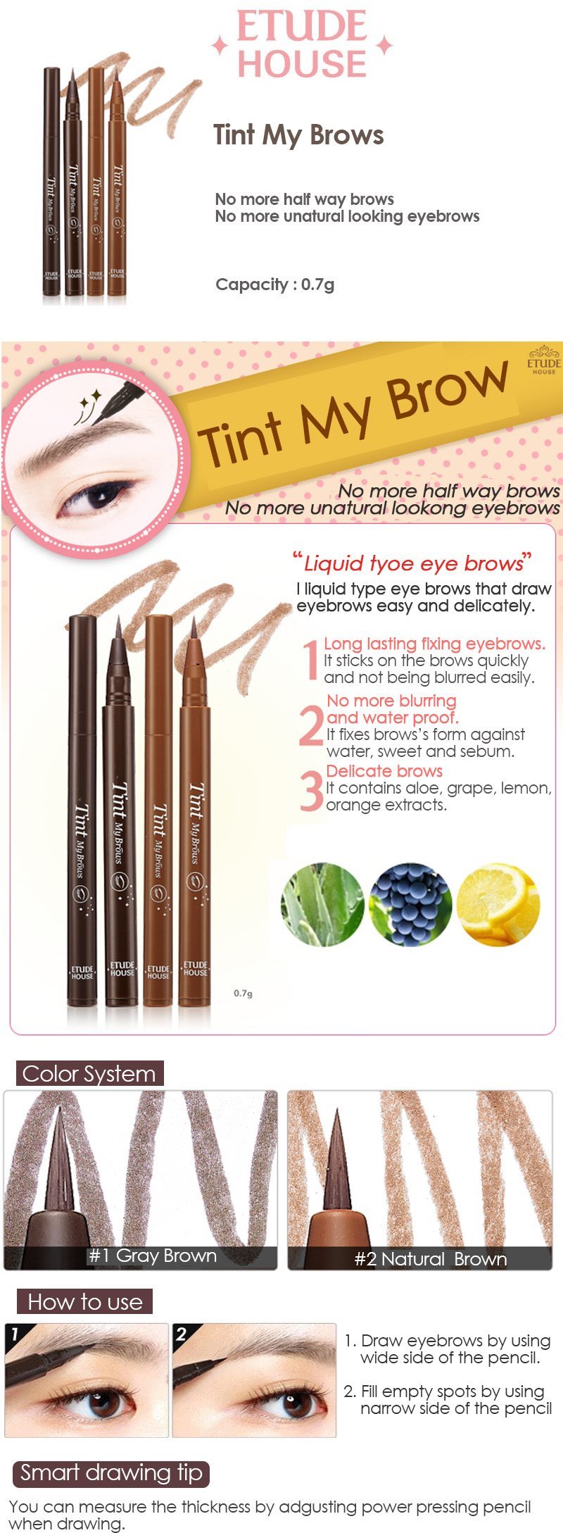 [Etude house] Tint My Brows #02 Natural Brown